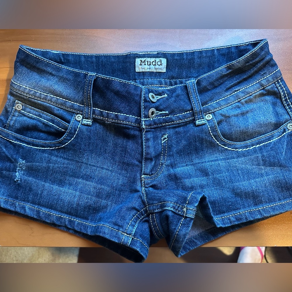 Mudd Dark Blue Jean Shorts